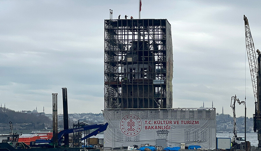 Restorasyon sürüyor: Kız Kulesi'nin son hali havadan görüntülendi Restorasyon sürüyor: Kız Kulesi'nin son hali havadan görüntülendi
