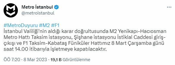 İstanbullular dikkat! Bugün bazı metro seferleri yapılmayacak