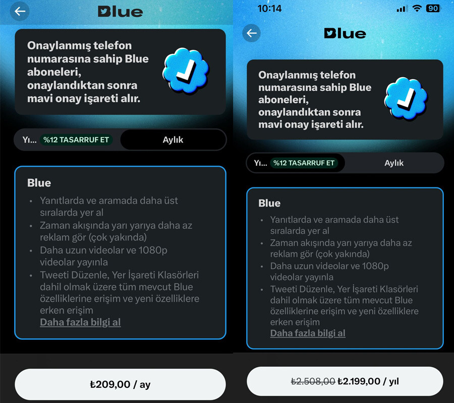 Twitter Blue Türkiye fiyatı açıklandı: İşte 'mavi tik'in dudak uçuklatan aylık ücreti Twitter Blue Türkiye fiyatı açıklandı: İşte 'mavi tik'in dudak uçuklatan aylık ücreti