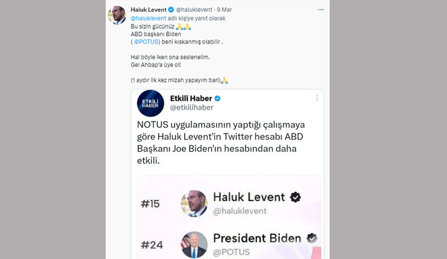 Haluk Levent’ten Joe Biden’e çağrı! ‘Beni kıskanmış olabilir’ deyip listeyi paylaştı