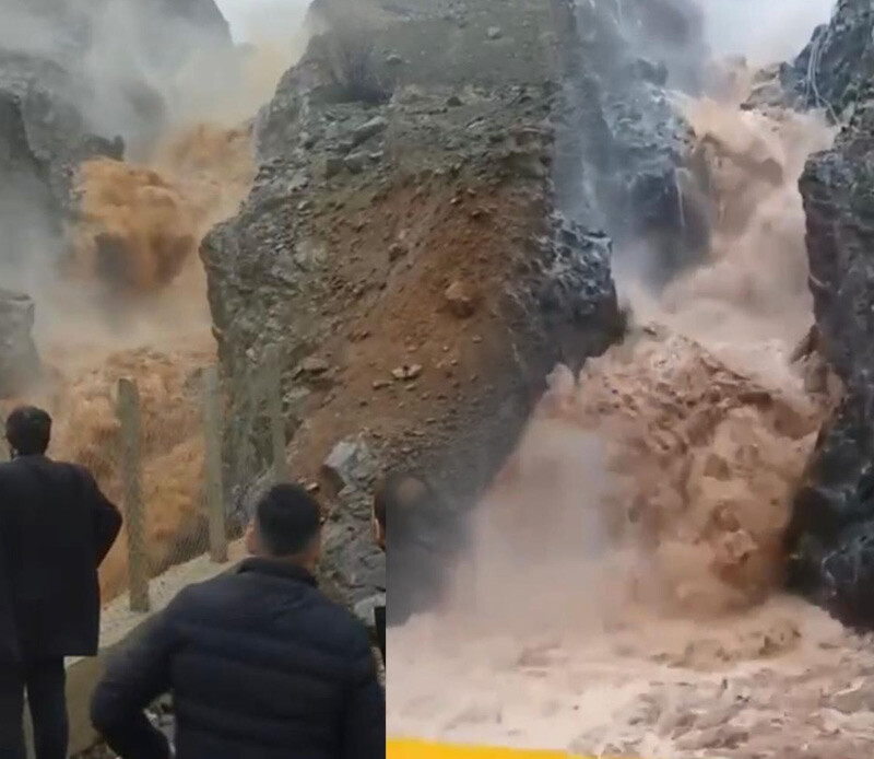 <p>Elazığ'da da şiddetli yağışlar etkili oldu. Etkili yağışlar Alacakaya ilçesinde bulunan Sori şelalesinin taşmasına sebep oldu. İki dağ arasından dökülen ve etkili olan yağışların şiddetini en ne gösteren şelalenin coşması, cep telefonu kamerasına yansıdı.(AA-İHA)</p>