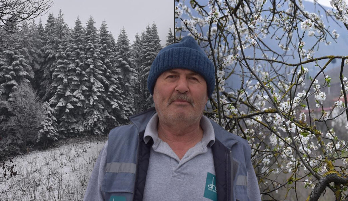 Bu mahalleye giren şaşkına dönüyor! Hem kış hem bahar yaşanıyor: Çiçekler de var kar da var