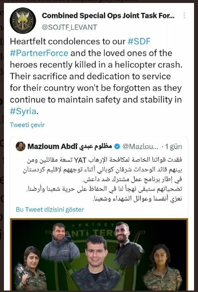 ABD'den YPG'ye başsağlığı mesajı: Teröristlere 'kahraman' yakıştırması