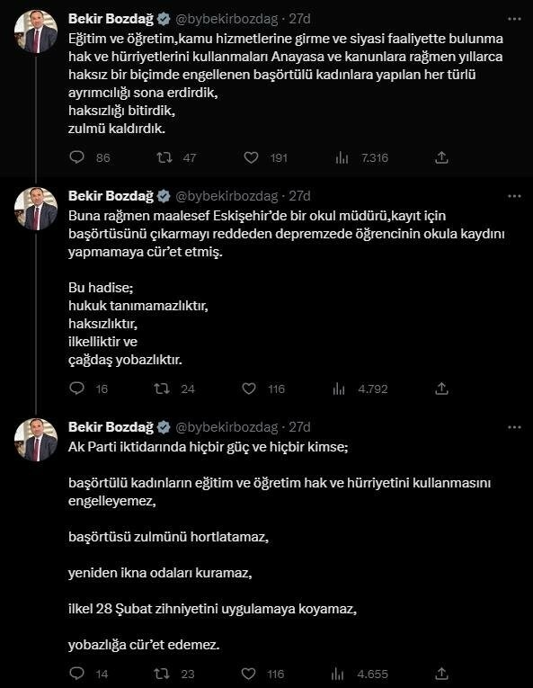 Depremzede öğrenciye başörtüsü zulmü iddiası: Bakan Bozdağ’dan çok sert tepki Depremzede öğrenciye başörtüsü zulmü iddiası: Bakan Bozdağ’dan çok sert tepki