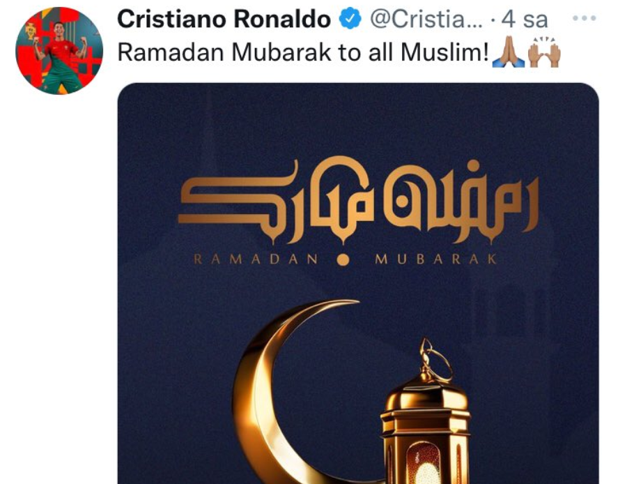 Cristiano Ronaldo'dan Ramazan paylaşımı