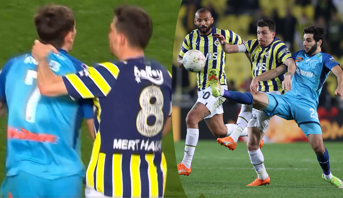 Fenerbahçe - Zenit yardım maçında saha karıştı! Mert Hakan Yandaş, Rus oyuncunun boğazına yapıştı Fenerbahçe - Zenit yardım maçında saha karıştı! Mert Hakan Yandaş, Rus oyuncunun boğazına yapıştı