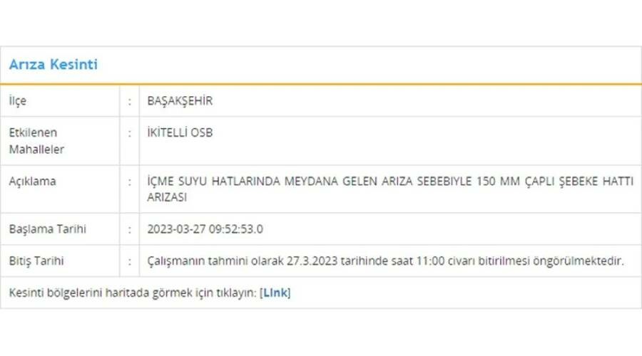 İstanbullular dikkat! İSKİ duyurdu: 3 ilçede su kesintisi yaşanacak (27 Mart İSKİ su kesintisi listesi)