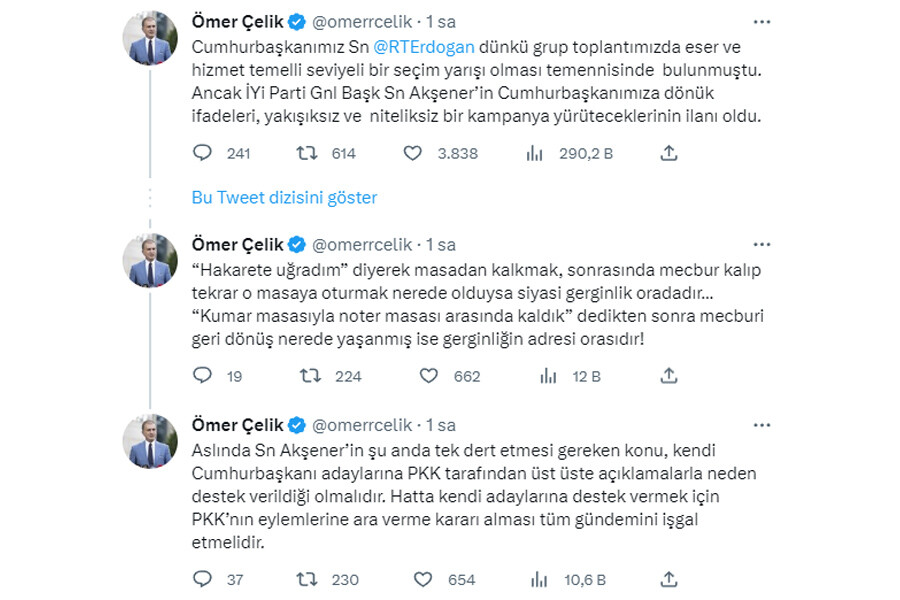 AK Parti Sözcüsü Çelik’ten Akşener’in Erdoğan paylaşımına sert tepki: Kınıyoruz, kendisine iade ediyoruz AK Parti Sözcüsü Çelik’ten Akşener’in Erdoğan paylaşımına sert tepki: Kınıyoruz, kendisine iade ediyoruz