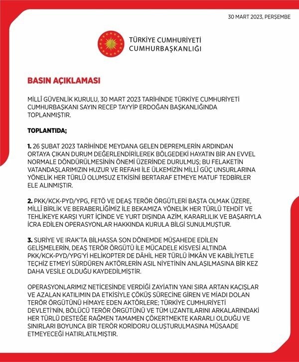 Cumhurbaşkanlığı Külliyesi'ndeki MGK zirvesi sona erdi: Deprem vurgusu dikkat çekti Cumhurbaşkanlığı Külliyesi'ndeki MGK zirvesi sona erdi: Deprem vurgusu dikkat çekti