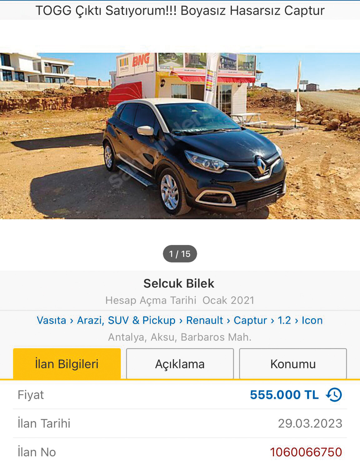 Togg çıkanlar eski aracını satıyor Togg çıkanlar eski aracını satıyor