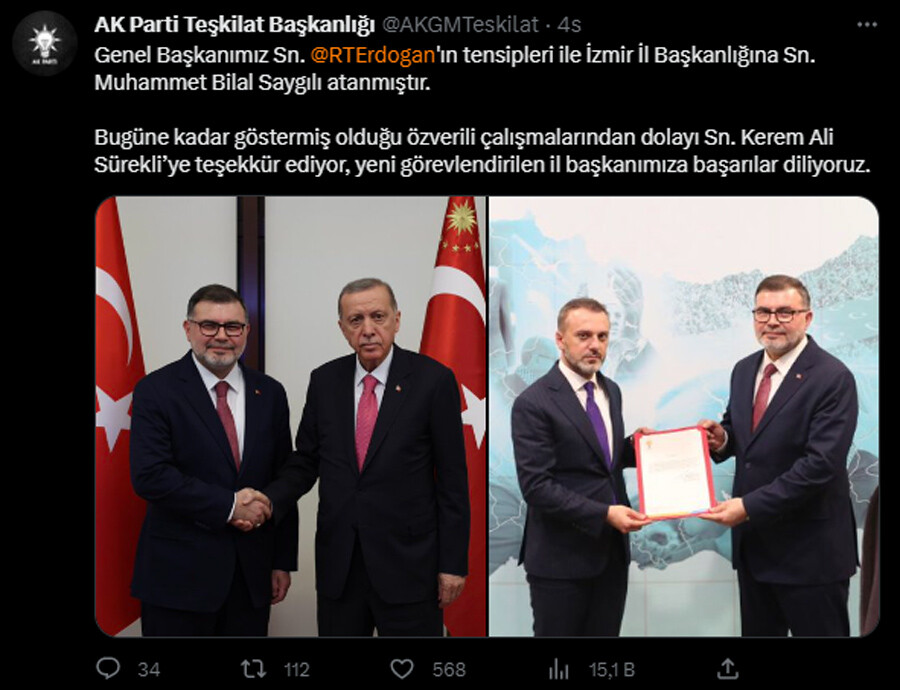 Sahur vakti duyuruldu: AK Parti'de 3 il başkanlığına atama Sahur vakti duyuruldu: AK Parti'de 3 il başkanlığına atama