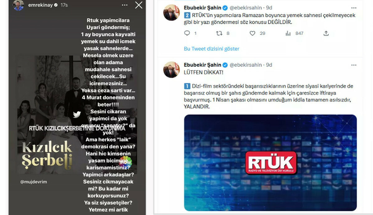 Emre Kınay'ın 'Ramazan yasağı' iddialarına RTÜK'ten jet cevap: 1 Nisan şakası olmasını umuyoruz
