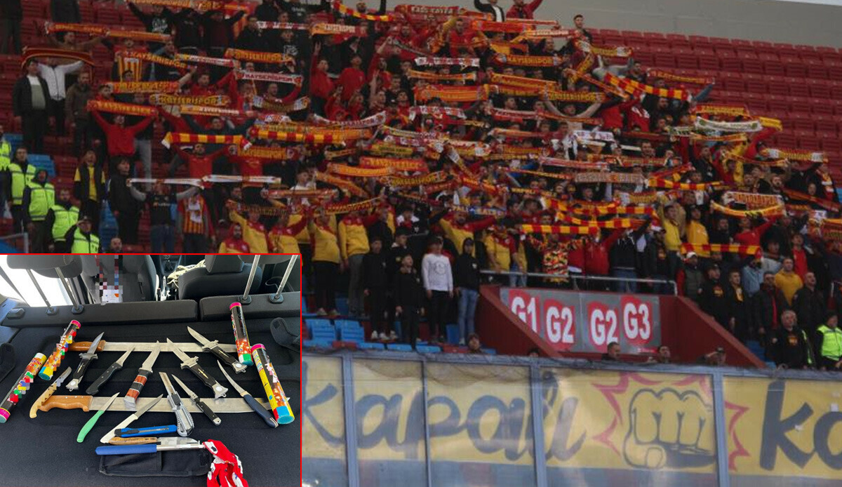 Kayserispor taraftarlarını Trabzon&#039;a taşıyan otobüslerden cephanelik çıktı!