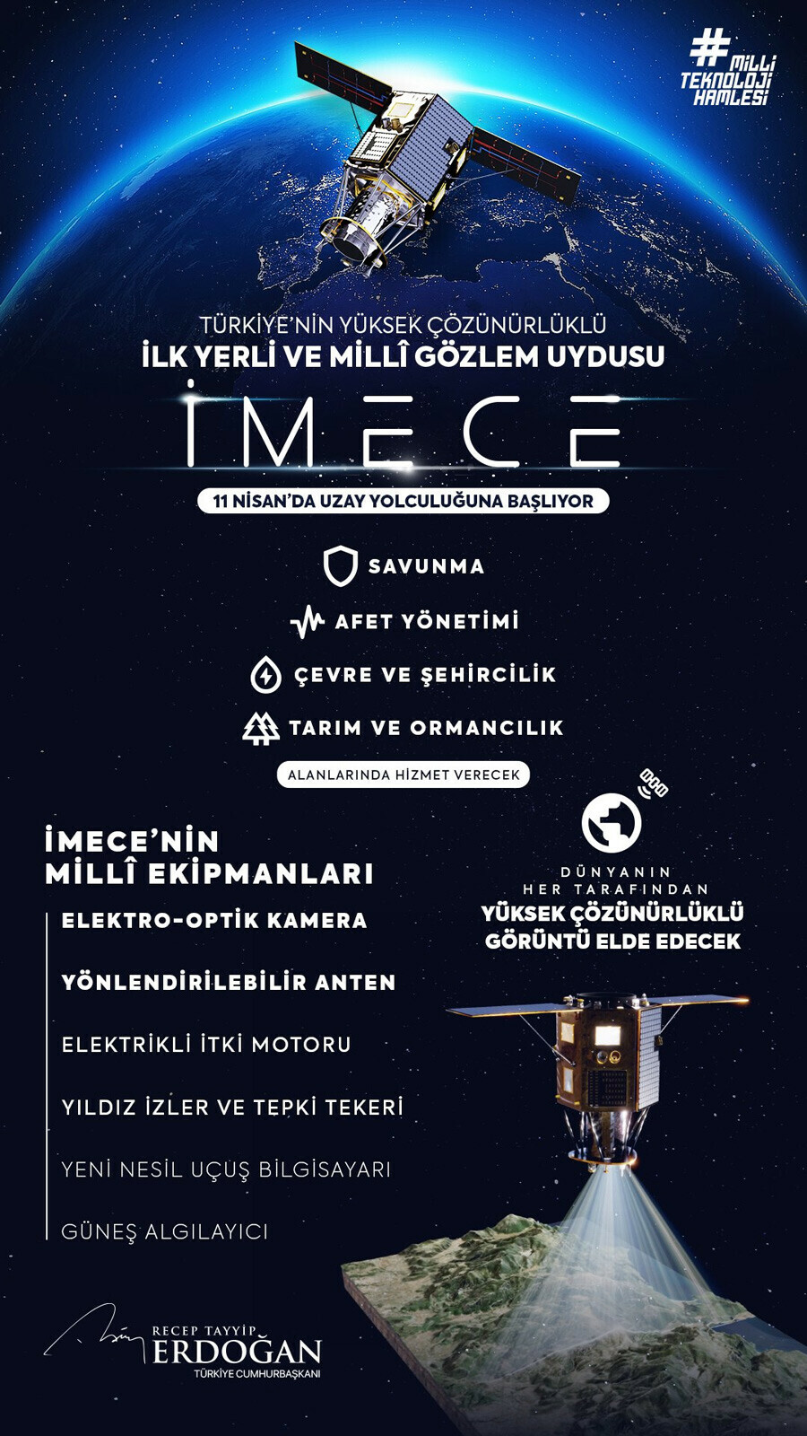 Son dakika: İMECE 11 Nisan'da uzaydaki yörüngesine fırlatılacak Son dakika: İMECE 11 Nisan'da uzaydaki yörüngesine fırlatılacak