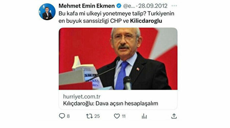 CHP listesinden aday gösterilen DEVA Partili Ekmen'den Kılıçdaroğlu paylaşımı: Türkiye’nin en büyük şansızlığı CHP listesinden aday gösterilen DEVA Partili Ekmen'den Kılıçdaroğlu paylaşımı: Türkiye’nin en büyük şansızlığı