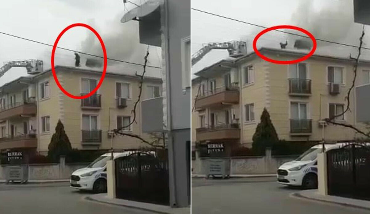Yangında ölen itfaiye eri Yusuf Turgut'un düştüğü anlar kameraya yansıdı Yangında ölen itfaiye eri Yusuf Turgut'un düştüğü anlar kameraya yansıdı