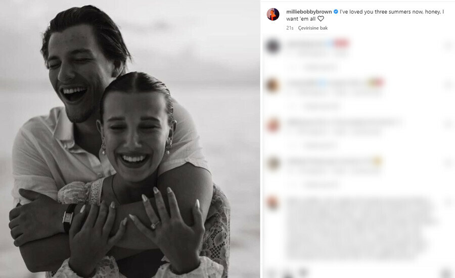 Stranger Thigs’in yıldızı Millie Bobby Brown evleniyor… Nişan fotoğrafını paylaştı