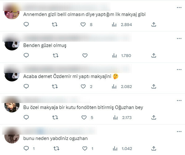 Film galasına Oğuzhan Koç’un fondöteni damga vurdu, sosyal medyanın diline düştü