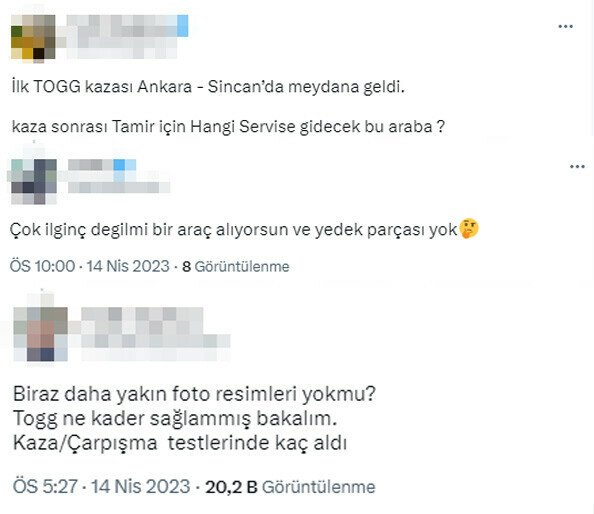 Togg ilk kazasını yaptı! Sosyal medyada gündem oldu Togg ilk kazasını yaptı! Sosyal medyada gündem oldu