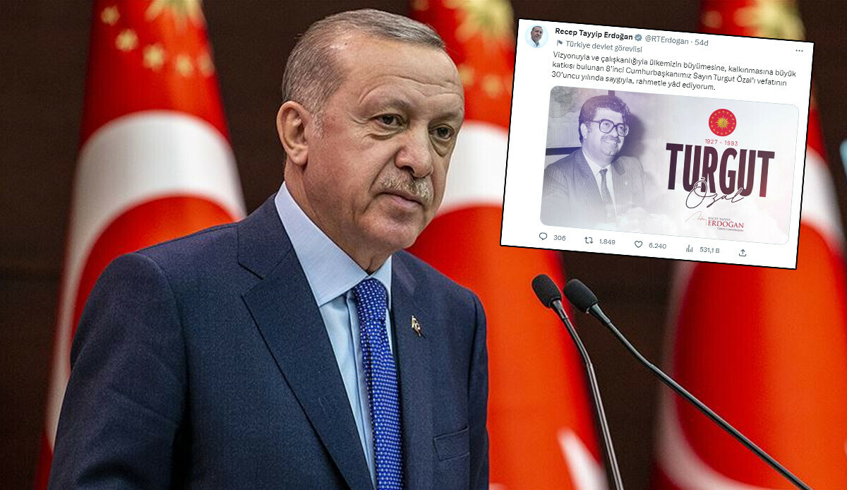 Cumhurbaşkanı Erdoğan’dan Turgut Özal paylaşımı: Vizyonuyla ve çalışkanlığıyla ülkemizin kalkınmasına büyük katkısı bulundu Cumhurbaşkanı Erdoğan’dan Turgut Özal paylaşımı: Vizyonuyla ve çalışkanlığıyla ülkemizin kalkınmasına büyük katkısı bulundu