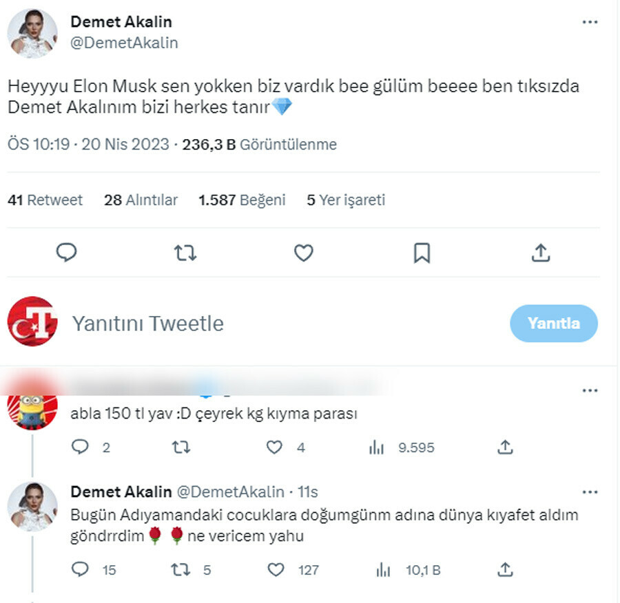 Demet Akalın’dan Elon Musk’a sert çıkış: Sen yokken biz vardık be Demet Akalın’dan Elon Musk’a sert çıkış: Sen yokken biz vardık be