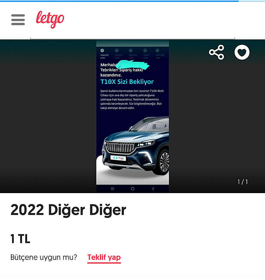 Togg uyanıkları! ‘Sıramı satıyorum’ diyerek 50 bin TL istediler