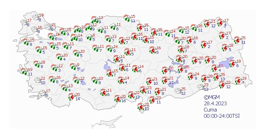 Bu gece başlıyor! Meteoroloji'den 16 il için sarı kodlu uyarı Bu gece başlıyor! Meteoroloji'den 16 il için sarı kodlu uyarı