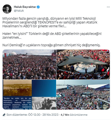 CHP Lideri Kılıçdaroğlu’ndan Haluk Bayraktar’a ‘Atatürk Havalimanı’ cevabı: Siz ailece bizim için çok değerlisiniz