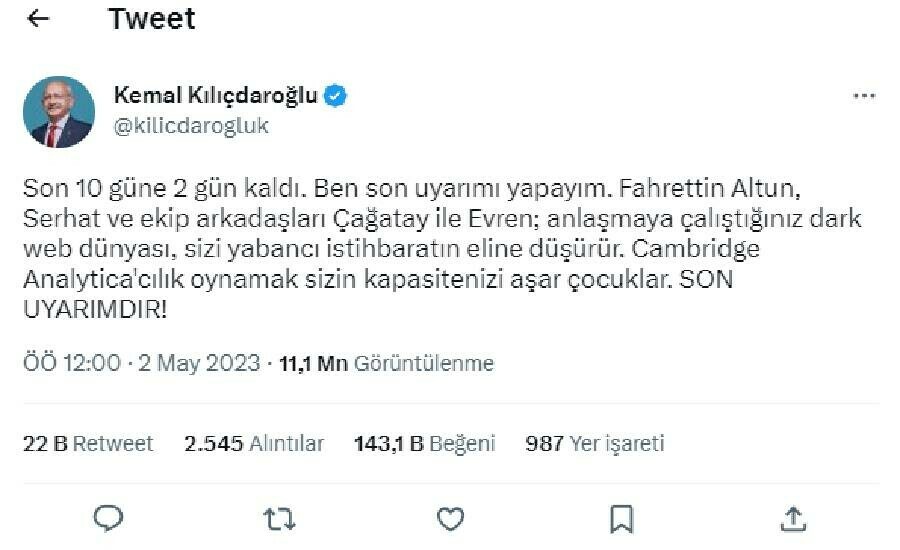 Kılıçdaroğlu'nun 