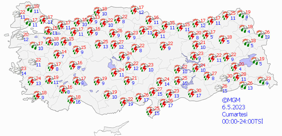 Bahar değil adeta kış! Meteoroloji'den 4 il için sarı ve turuncu uyarı (6 Mayıs 2023 hava durumu) Bahar değil adeta kış! Meteoroloji'den 4 il için sarı ve turuncu uyarı (6 Mayıs 2023 hava durumu)