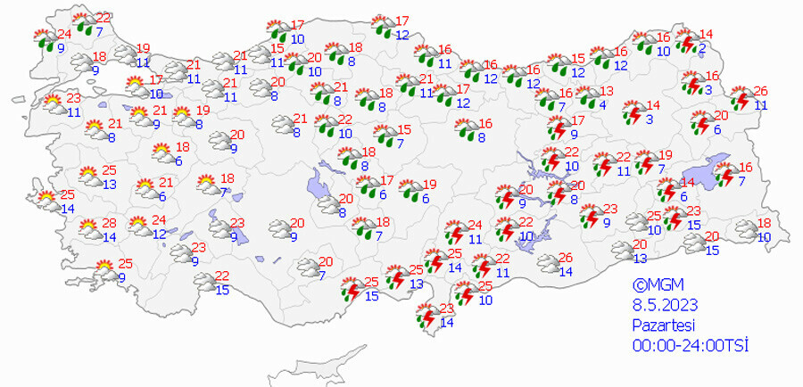 Meteoroloji il il açıkladı, seçim gününe kadar sürecek! 7 günlük hava tahmin raporu paylaşıldı Meteoroloji il il açıkladı, seçim gününe kadar sürecek! 7 günlük hava tahmin raporu paylaşıldı