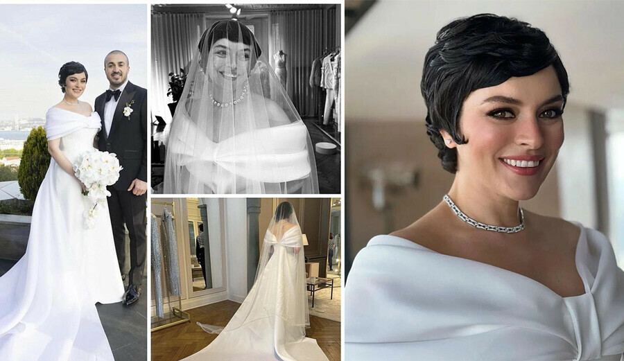 Ezgi Mola sessiz sedasız evlendi! İşte 14 kişilik nikahtan kareler…