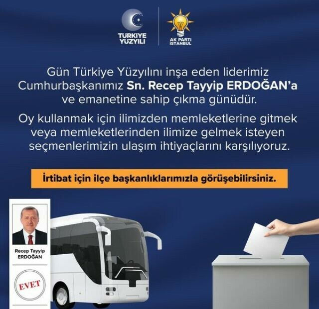 AK Parti'den oy kullanacak seçmenlere ücretsiz ulaşım desteği