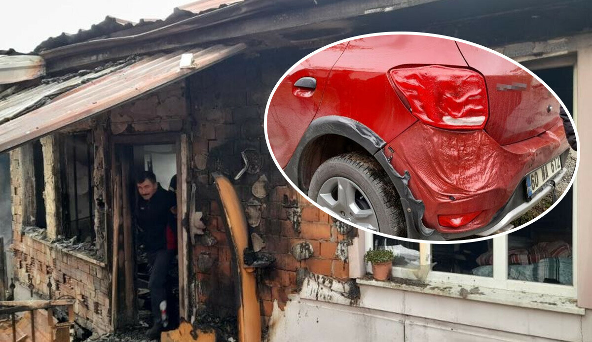 Evde çıkan yangın kapıdaki aracı bile eritti: Kullanılamaz hale geldi