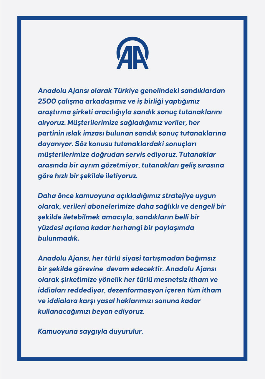 Son dakika: Anadolu Ajansı'ndan İmamoğlu ve Yavaş'ın iddialarına cevap Son dakika: Anadolu Ajansı'ndan İmamoğlu ve Yavaş'ın iddialarına cevap