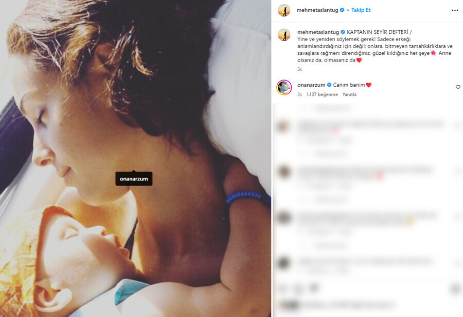 Boşanma arifesinde kutlama… Mehmet Aslantuğ, Arzum Onan’ın Anneler Günü’nü es geçmedi