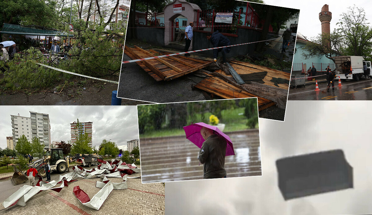 Fırtına Ankara'yı uçurdu! Koltuklar, çatılar, ağaçlar hepsi rüzgara karıştı