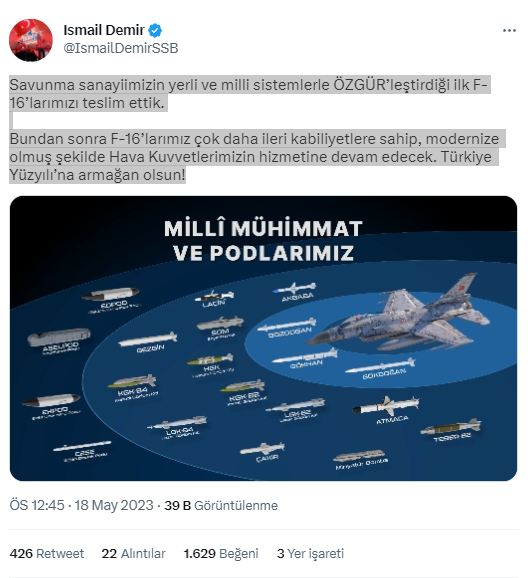 F-16'lar 'Türk uçağı' oldu! İsmail Demir duyurdu: ÖZGÜR Projesinde ilk teslimatlar yapıldı