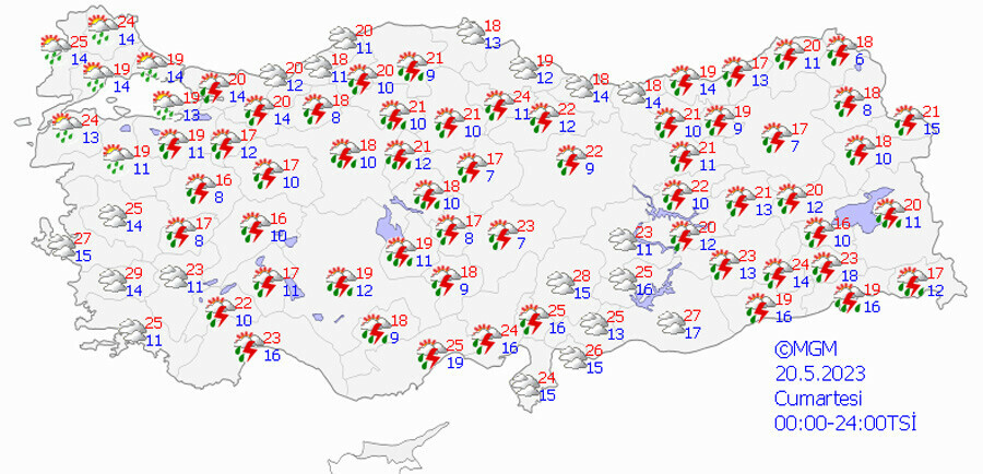 Meteoroloji'den 23 kente sarı ve turuncu uyarı! Kuvvetli yağışlar devam edecek Meteoroloji'den 23 kente sarı ve turuncu uyarı! Kuvvetli yağışlar devam edecek