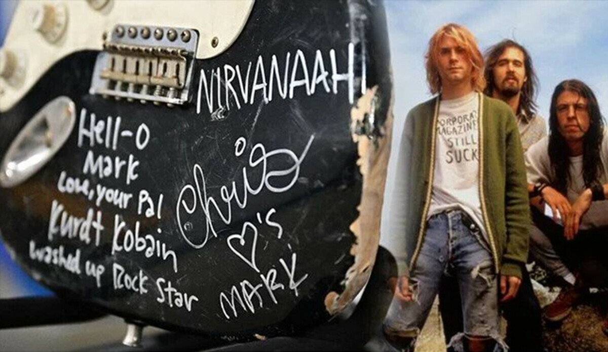 Kurt Cobain'in parçaladığı gitar açık artırmada "şaşırtıcı" fiyata satıldı