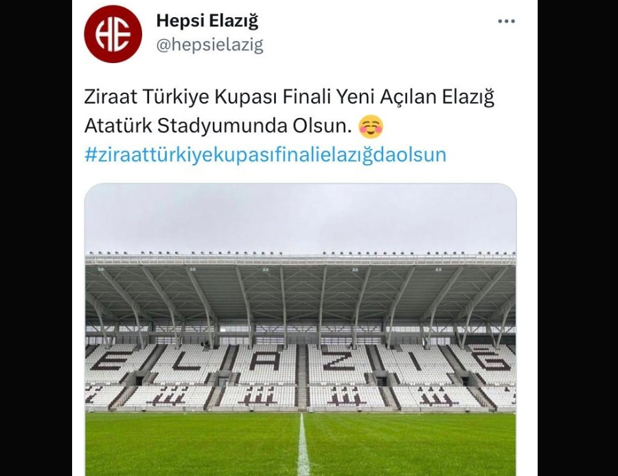 Türkiye Kupası final maçına yeni stadyum! Taraftarlar TFF'ye istekte bulundu Türkiye Kupası final maçına yeni stadyum! Taraftarlar TFF'ye istekte bulundu