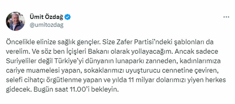Özdağ açık açık söyledi: İçişleri Bakanı olarak...