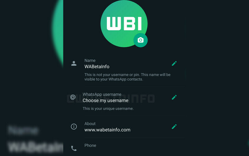 <h3><strong>KULLANICI ADI</strong></h3><p>Ekran görüntüsünde görebileceğiniz gibi, WhatsApp gerçekten uygulama ayarlarında bir kullanıcı adı özelliği sunmak için çalışıyor. Özellikle, bu özelliğe ayrılmış bir bölüm <strong>WhatsApp Ayarları > Profil</strong> içinde bulunacak. WhatsApp, <strong>kullanıcı adı seçeneği</strong> getirerek telefon numaralarını bilmeden, uygulama içinden bir kullanıcı adı girerek insanlarla sohbet etmeyi mümkün kılabilir. </p>