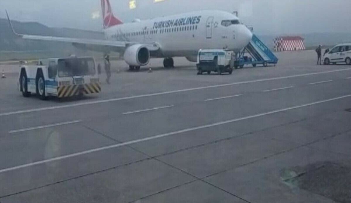 İniş yapan THY uçağında panik anlar! Sefer iptal edildi İniş yapan THY uçağında panik anlar! Sefer iptal edildi