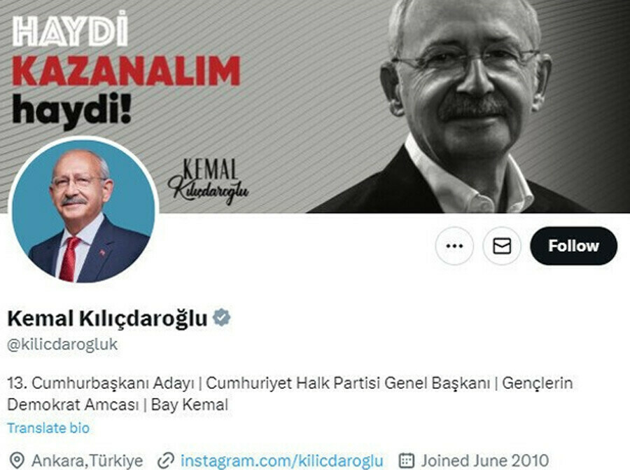 Tam 3 gün sonra... Kılıçdaroğlu sosyal medya hesabında beklenen değişikliği yaptı Tam 3 gün sonra... Kılıçdaroğlu sosyal medya hesabında beklenen değişikliği yaptı