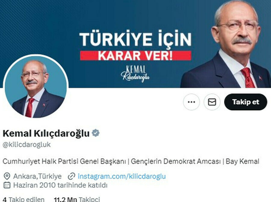 Tam 3 gün sonra... Kılıçdaroğlu sosyal medya hesabında beklenen değişikliği yaptı Tam 3 gün sonra... Kılıçdaroğlu sosyal medya hesabında beklenen değişikliği yaptı