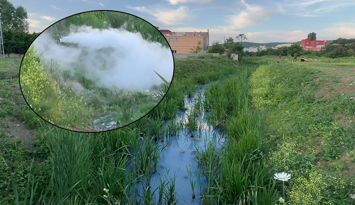 Kimyasal madde akan dere maviye döndü! Mahalleli isyan etti! - GÜNDEM