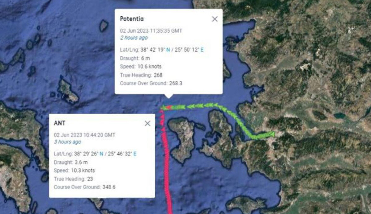 Sakız Adası açıklarında 13 Türk mürettebatın çalıştığı gemi kaza yaptı