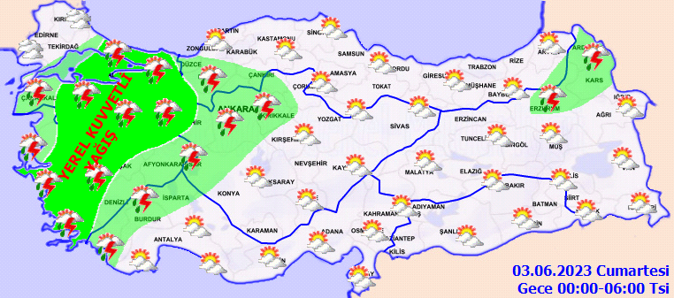 Meteoroloji'den 30 il için kuvvetli sağanak ve fırtına uyarısı