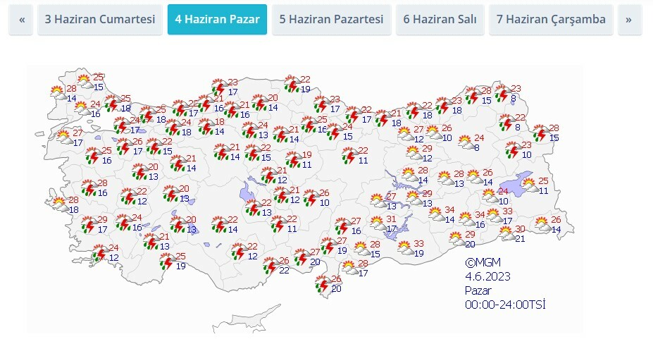 Meteoroloji'den 30 il için kuvvetli sağanak ve fırtına uyarısı